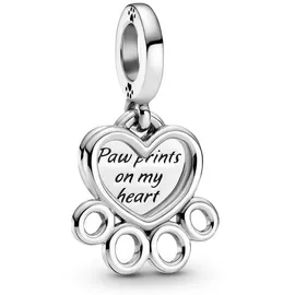 Pandora Herzen und Pfotenabdruck Silber 799360C00