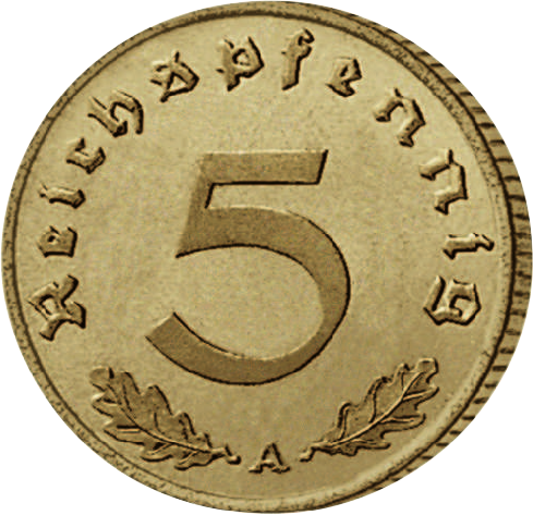 Drittes Reich 5 Reichspfennig 1936-1939