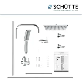 Schütte Duschsystem Mallorca mit Kopfbrause und Handbrause ohne Armatur Chrom