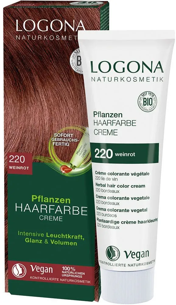 Logona Naturkosmetik  Pflanzen-Haarfarbe Creme 220 Weinrot