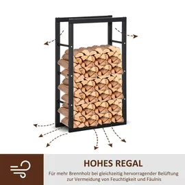 Homcom Kaminholzständer 60 x 25 x 100 cm schwarz