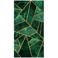 Duschrückwand - Elisabeth Fredriksson - Dunkler Smaragd mit Gold, Material:Hartfolie Premium Glanz 0.61 mm, Größe HxB:1-teilig 210x100 cm
