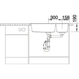 Blanco Metra 9 links anthrazit + Handbetätigung
