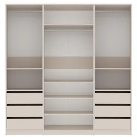 marmex möbel Kleiderschrank TRES 200 x 206 x 51 cm Beige/Grau