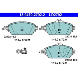 ATE 13.0470-2792.2 Bremsbelagsatz, Scheibenbremse ATE Ceramic
