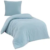 Traumschlaf Uni Musselin bleu 155 x 220 cm + 80 x 80 cm