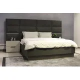 Xlmoebel Schlafzimmer-Set Designer Bett Luxus Schlafzimmer Set 2 Nachttische Holz Komplett, (3-tlg., Bett / 2x Nachttische), Hergestellt in Europa schwarz
