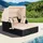 Costway Sonnenliege 200 x 150 x 80 cm Schwarz/Braun
