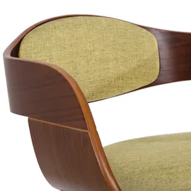 CLP 2er Set Esszimmerstühle ergonomisch Kingston, Stoff walnuss/hellgrün