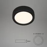 Brilo LED Deckenleuchte 12 cm schwarz