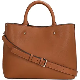 GUESS Schultertasche Meridian II Girlfriend Satchel Cognac