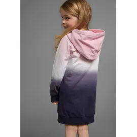 KangaROOS Sweatkleid "für kleine Mädchen", Mädchen, Gr. 140/146, N-Gr, bunt (rosa, weiß, blau), Sweatware, Obermaterial: 100% Baumwolle, bedruckt, mehrfarbig, Basic ca.