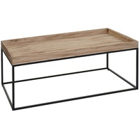 Mendler Couchtisch HWC-K71, Kaffeetisch Beistelltisch Tisch, Holz massiv Metall 46x110x60cm ~ naturfarben