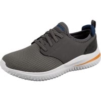 Skechers Herren Delson 3.0 Mooney Runde Zehenpartie, Bungee-Schnür-Slipper, Gray Knitted Mesh, 45 EU - 45 EU