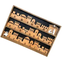 Weihnachtskrippe Adventskalender mit beweglichem Stern Innen 3D Holz Basis Dekoration für Urlaub Countdowns