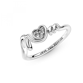Pandora Damen Ring "MOM mit Herz" Silber mit Zirkonia 191149C01 191149C01-56