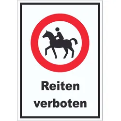 Reiten verboten Aufkleber A4 (210x297mm)