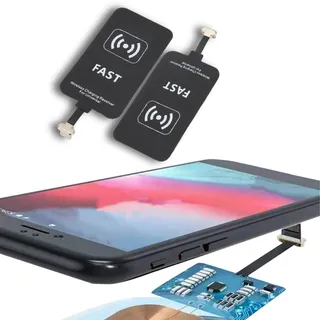 Kabelloser Ladeempfänger, Kabelloser Ladeempfänger Typ C, Kabelloser Ladeempfänger, Faltbarer Stecker, Stabiler, Effizienter Kabelloser Ladegerät-Adapter