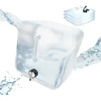 Relaxdays Garagenausstattung, 4x Wasserkanister 4er Set, 20l, Faltkanister mit