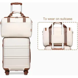 luxuskollektion Handgepäck-Koffer Trolley Set 2-teilig, Cremeweiß, Ryanair Reisetasche