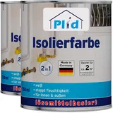 Plid, Spezialfarbe, Isolierfarbe 1,5L Weiss für ca. 4m2 /Kellerfarbe Nikotinfarbe deckweiss Wandfarbe