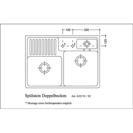Villeroy & Boch Spülstein Doppelbecken steam + Excenterbetätigung