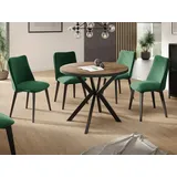 WFL GROUP Esstisch Vincento (erhältlich in zwei Größen – 100/120 cm, ausziehbar auf 180/200 cm), platzsparender Tisch in Holzoptik für Küche, Esszimmer oder Wohnzimmer braun 120 cm x 76 cm x 120 cm