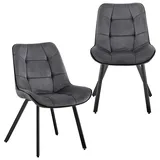 Trisens Esszimmerstuhl (2er-Set), Polsterstuhl, Samt, Sessel mit Rückenlehne, Metallbeine,Samt