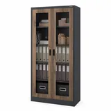 Jan Nowak AMELIA Aktenschrank 185 x 90 x 40 cm Anthrazit/Nussbaum