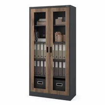 Jan Nowak AMELIA Aktenschrank 185 x 90 x 40 cm Anthrazit/Nussbaum