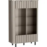 Beautysofa Vitrine, Taupe, Holzwerkstoff, 98x155x41 cm, Wohnzimmer, Wohnwände, Vitrinenschränke