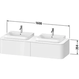 Duravit Waschtischunterschrank 2 Auszüge 160 x 55 x 35,4 cm Steingrau Seidenmatt
