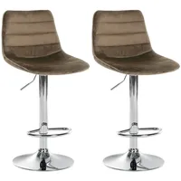 CLP 2er Set Barhocker Lex Samt braun