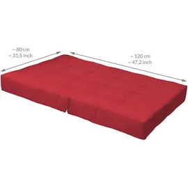 Beautissu Palettenkissen 120 x 80 x 15 cm rot 1 St.