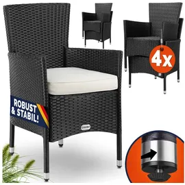 CASARIA Polyrattan Gartenstuhl 59 x 59 x 84 cm schwarz/weiß 4 St.