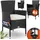 CASARIA Polyrattan Gartenstuhl 59 x 59 x 84 cm schwarz/weiß 4 St.