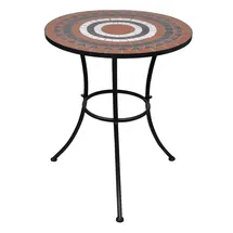 vidaXL Mosaiktisch Ø 60 x 70 cm terracotta/weiß