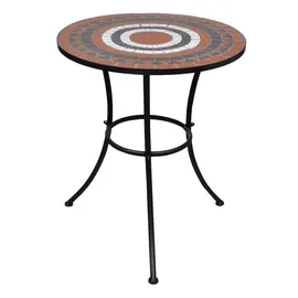 vidaXL Mosaiktisch Ø 60 x 70 cm terracotta/weiß