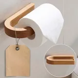 Famanu Toilettenpapierhalter ohne Bohren – Holz – selbstklebend – Badezimmeraccessoire