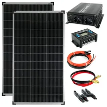 Solartronics Komplettset 2x140 Watt Solarmodul 1000 Watt Wandler Laderegler Photovoltaik Inselanlage