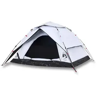VidaXL Kuppel-Campingzelt 4 Personen Weiß Verdunkelt Quick Release