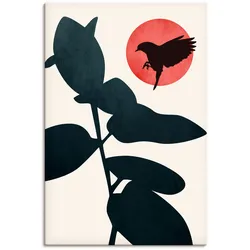 Artland Leinwandbild »Japanischer Vogel«, Blätterbilder, (1 St.), auf Keilrahmen gespannt Artland Farbe Bild(er): weiß