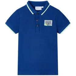 Kinder-Poloshirt Dunkelblau 104 – Klassisch & bequem mit Fußball-Stickerei - 104