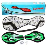 FunTomia Waveboard Waveboard mit Mach1 ABEC-9 Kugellager, LED Rollen & Tragetasche grün