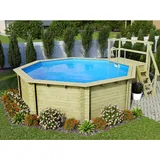 Karibu Pool 2 Set B inkl. Filteranlage Skimmer mit Sonnenterrasse