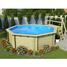 Karibu Pool 2 Set B inkl. Filteranlage Skimmer mit Sonnenterrasse