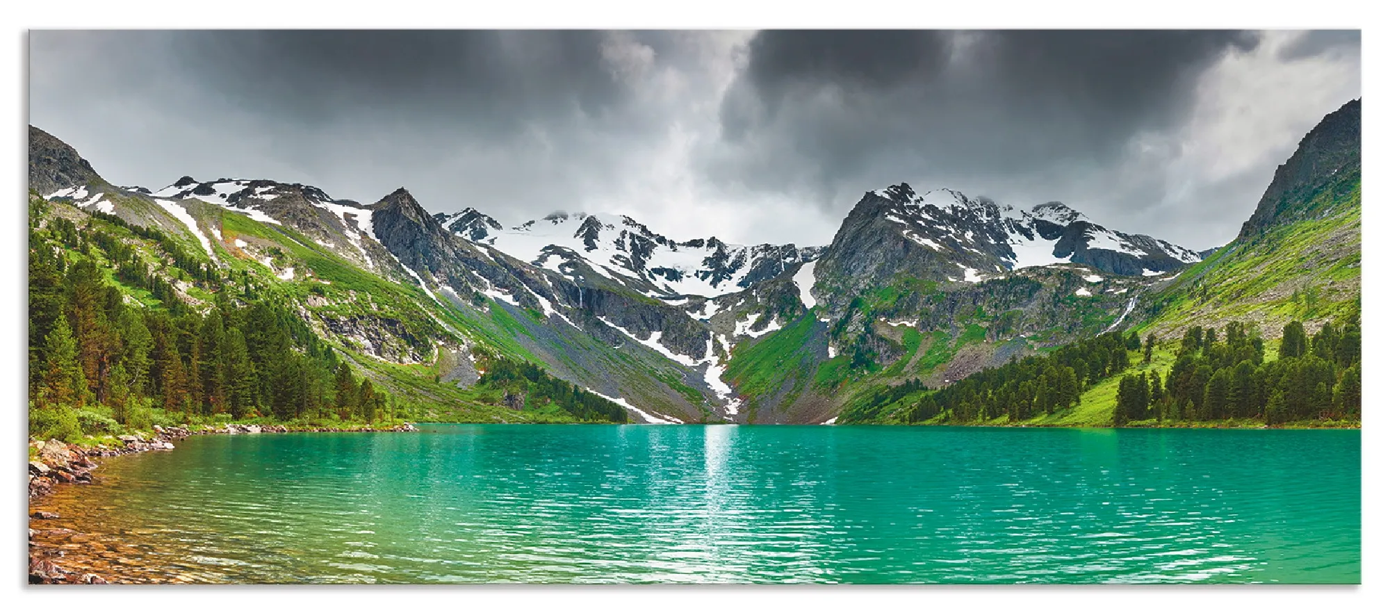 Artland Küchenrückwand »Bergsee«, (1 tlg.), Alu Spritzschutz mit Klebeband, einfache Montage Artland grün