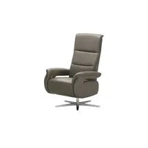 Wohnwert Relaxsessel Mira Leder 81 x 119 x 93 cm Grau mit Relax-Funktion