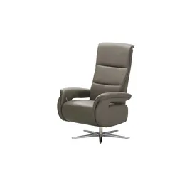 Wohnwert Relaxsessel Mira Leder 81 x 119 x 93 cm Grau mit Relax-Funktion
