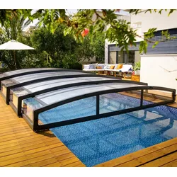 Palram - Canopia Aluminium Poolüberdachung Majorca 48 | Anthrazit | 874x470x88 cm